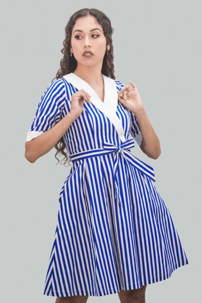 Vestido cuello smoking corte A Carolina - Imagen 2