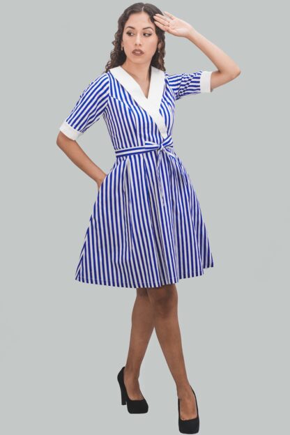 Vestido cuello smoking corte A Carolina