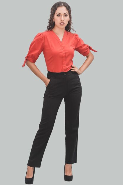 Pantalón negro recto a la cintura Julieta