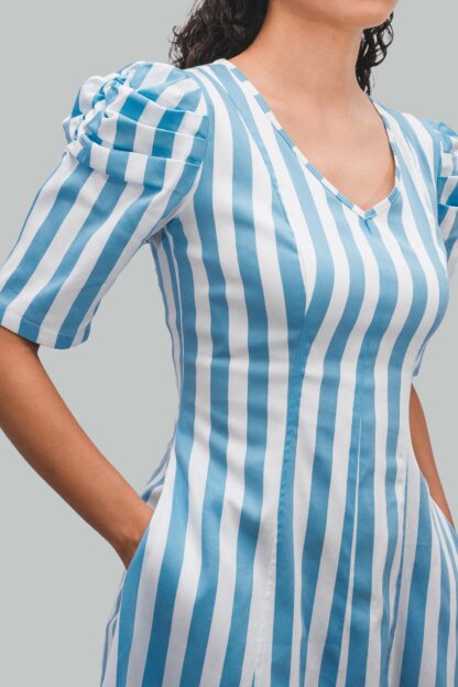 Vestido corte A diseño rayas Gracia - Imagen 5