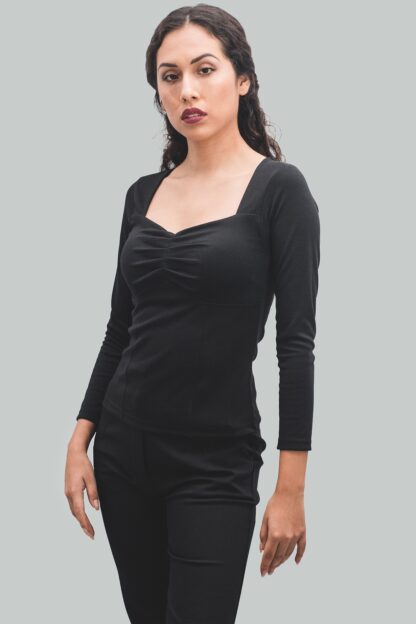 Top tipo corset negro Lorenz - Imagen 2
