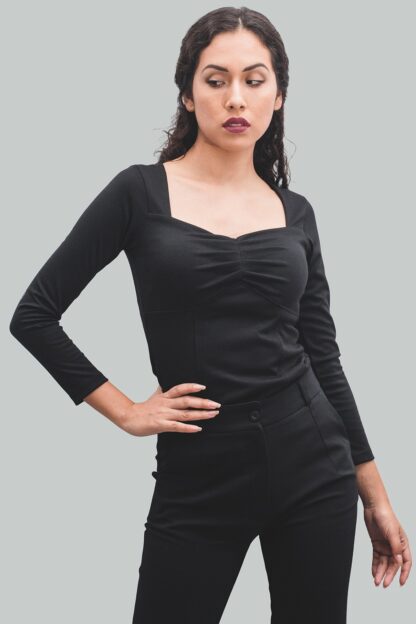 Top tipo corset negro Lorenz