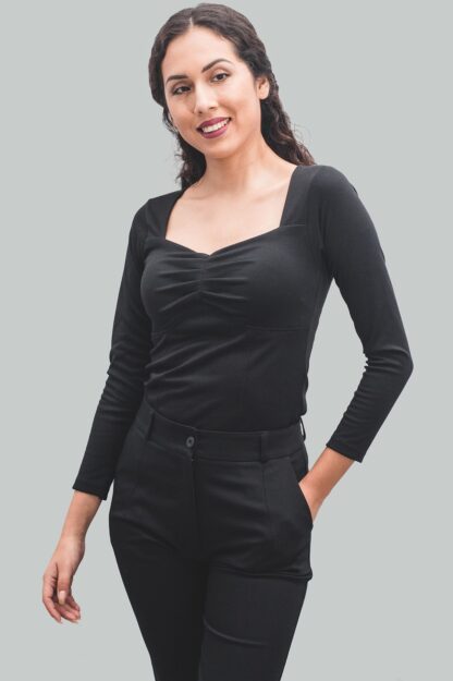 Top tipo corset negro Lorenz - Imagen 4