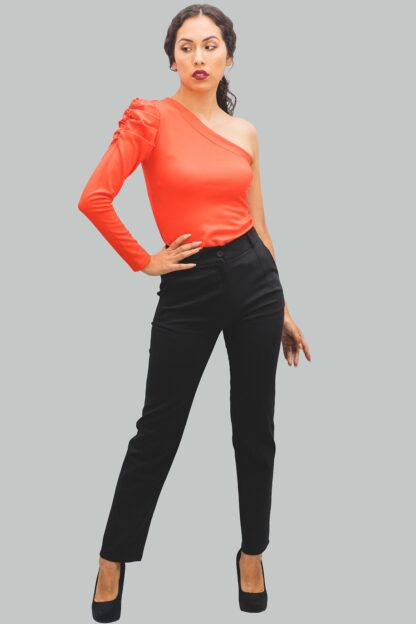 Top asimétrico naranja Antonella - Imagen 4