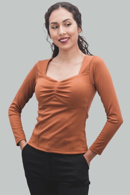 Top tipo corset camel Lorenz