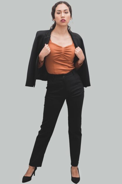 Top tipo corset camel Lorenz - Imagen 4