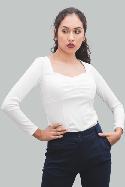 Top tipo corset blanco Lorenz - Imagen 2