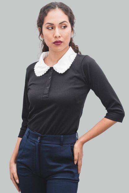 Top camisero negro Emilia