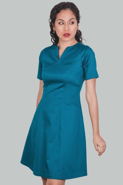 Vestido corte A cobalto Oriana - Imagen 3