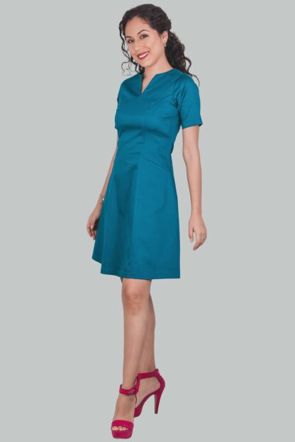 Vestido corte A cobalto Oriana - Imagen 4