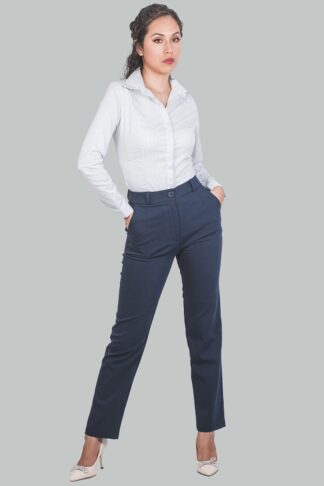 Pantalón azul recto a la cintura Julieta