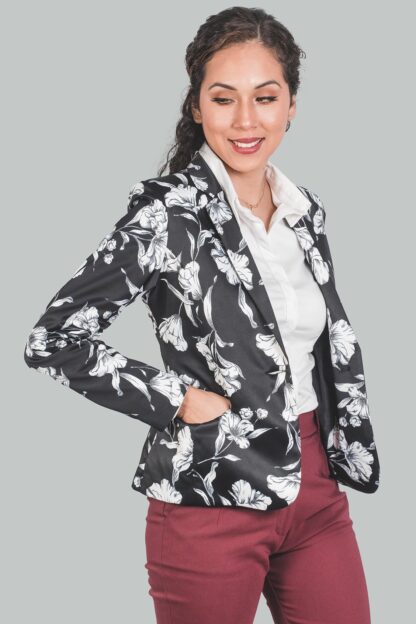Blazer color negro flores Iris - Imagen 2