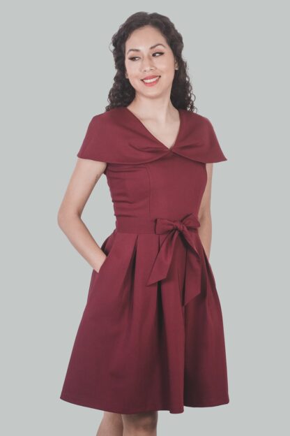 Vestido corte A vino Catalina - Imagen 4