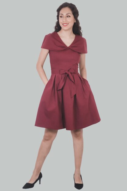 Vestido corte A vino Catalina - Imagen 3