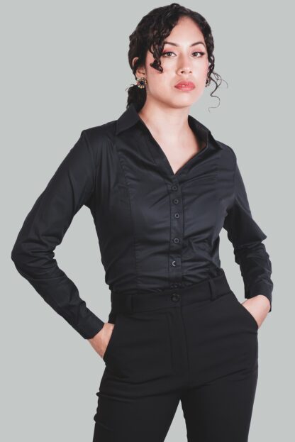 Camisa negro de mujer Evolet - Imagen 3