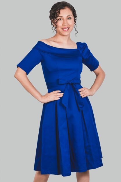 Vestido midi azulino asimétrico Adriene - Imagen 2