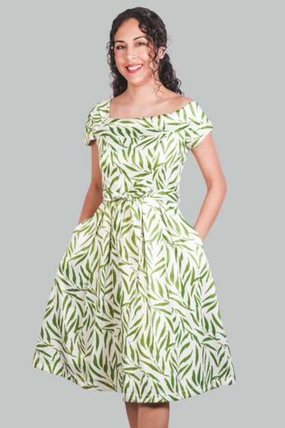 Vestido midi asimétrico verde diseño Kaelis - Imagen 2