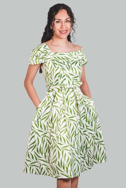 Vestido midi asimétrico verde diseño Kaelis - Imagen 4