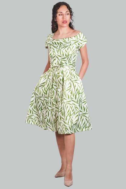 Vestido midi asimétrico verde diseño Kaelis - Imagen 5