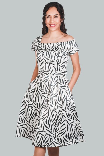 Vestido midi asimétrico negro diseño Kaelis - Imagen 2
