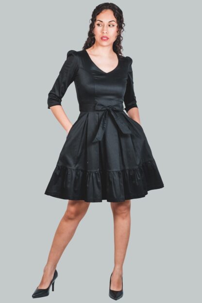Vestido corte A negro Zuleika