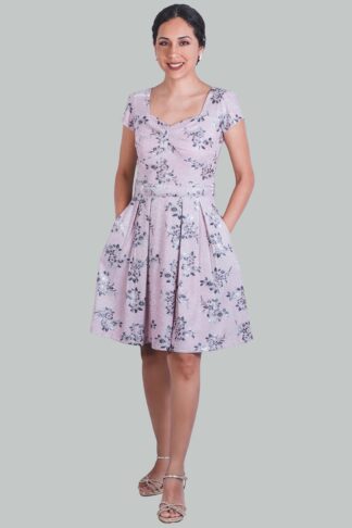 Vestido en A rosa flores Zafiro