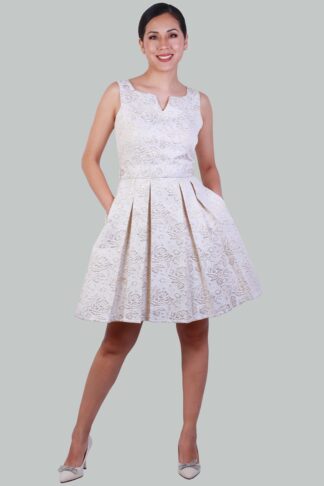 Vestido en A perla brocado Aria Gala